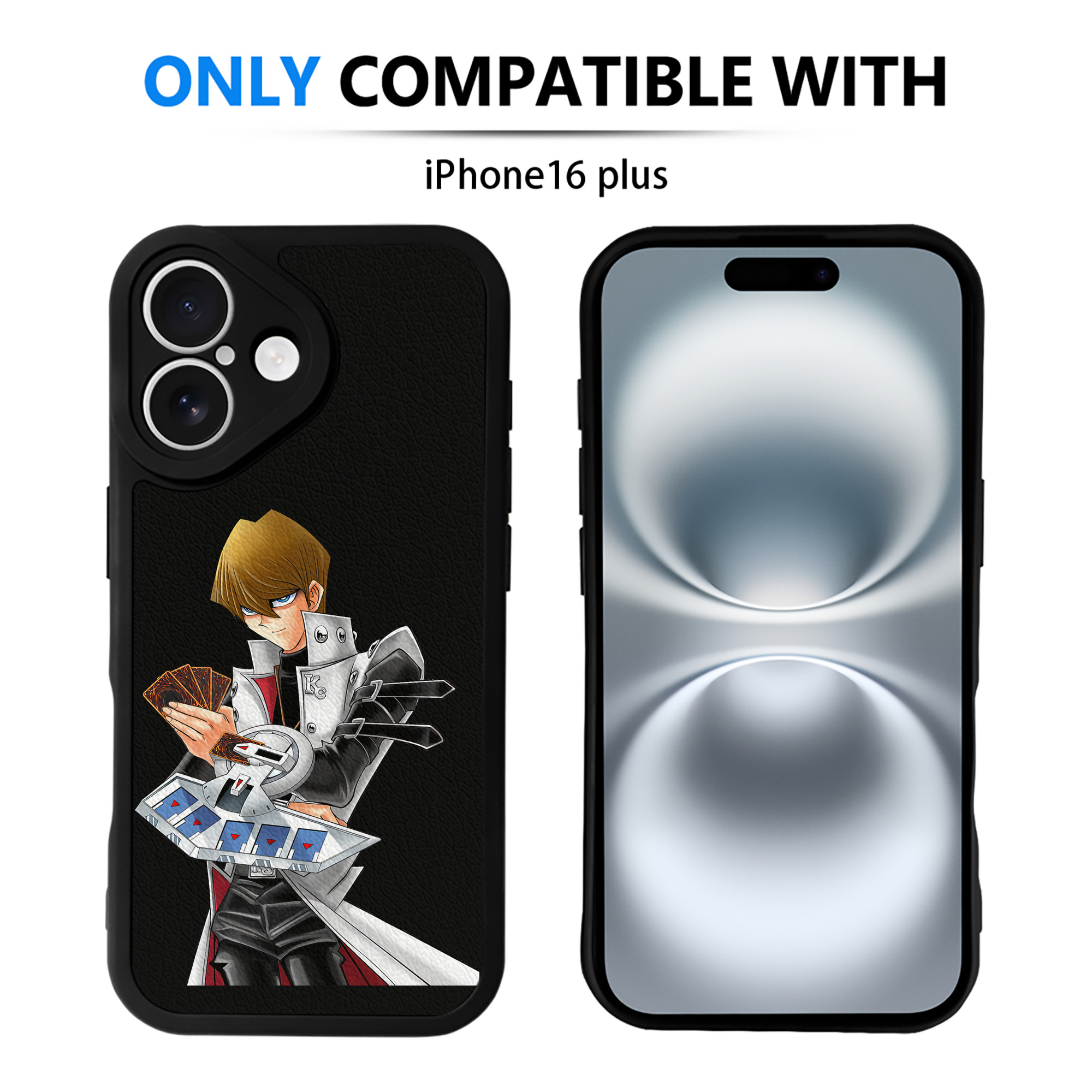 （画像用） 遊☆戯☆王 Yu-Gi-Oh! 【iPhone 16シリーズ対応】シリコンスマホケース（レザー調） 材質：シリコン